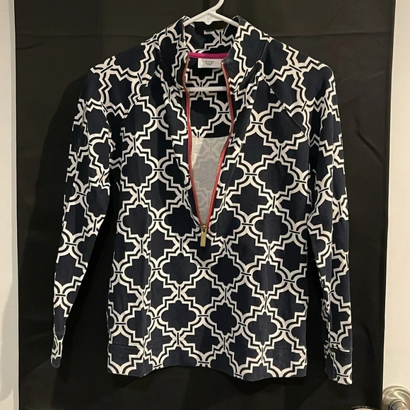 Crown and ivy navy and white 3/4 pull jacket size PP - Picture 2 of 5